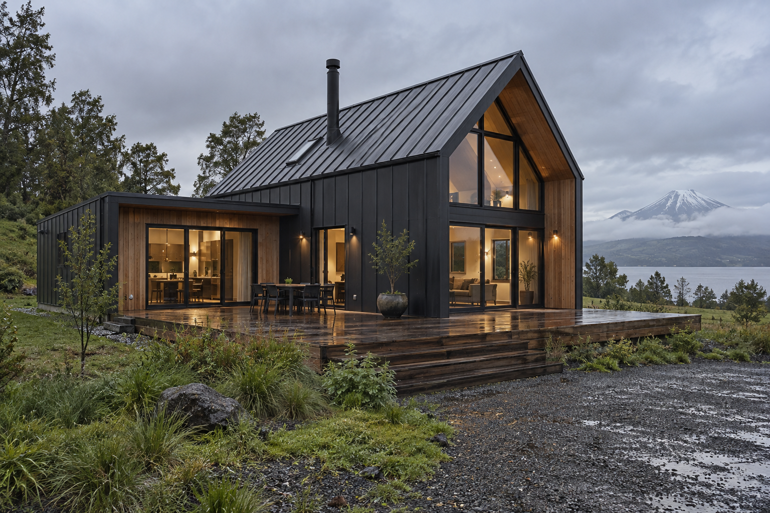 Fachada del modelo Lenga de 110 m²